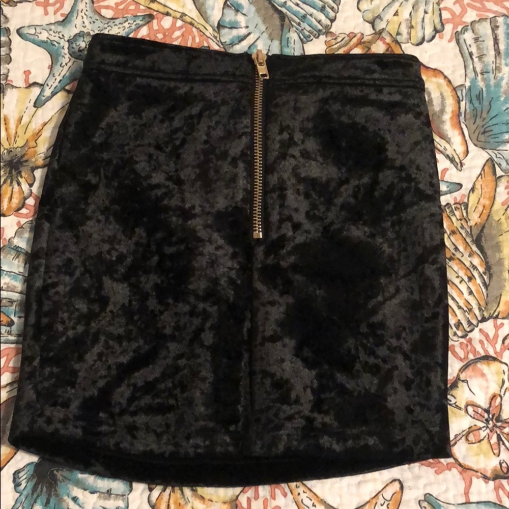 Black velvet skirt